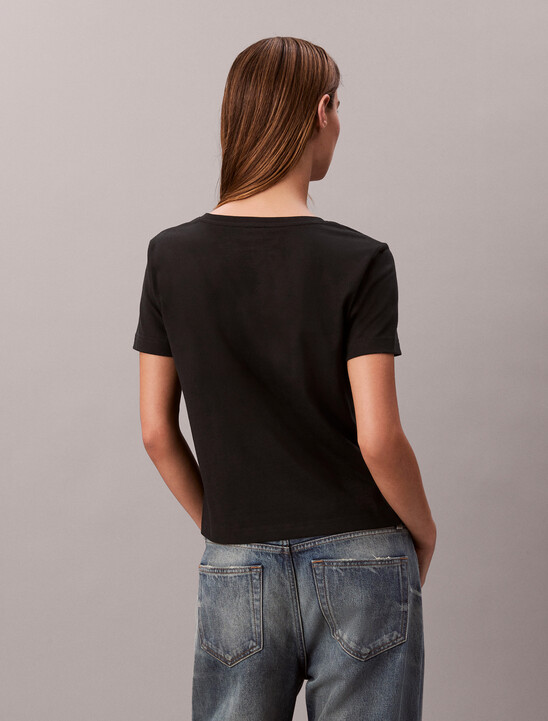 여성 모노그램 브이넥 티