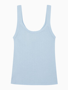Buy 여성 비스코스 립 탱크 in color HALOGEN BLUE