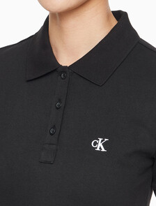Buy 여성 CK 로고 폴로 반팔 원피스 in color CK BLACK