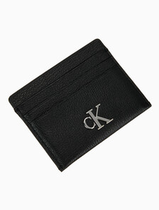 Buy 여성 CKJ 미니멀 모노그램 카드케이스 in color BLACK