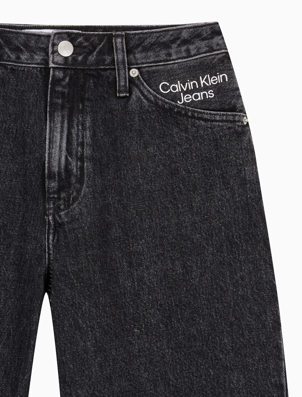 Buy 여성 90's 스트레이트핏 블랙 데님 in color WASHED BLACK LOGO LACE