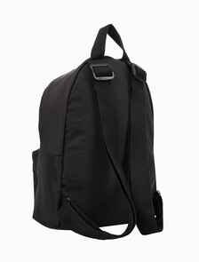 Buy 여성 볼드 로고 나일론 스몰 라운드 백팩 in color BLACK