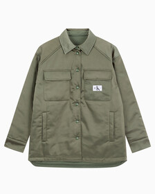 Buy 여성 리버서블 사틴 샤켓 in color DUSTY OLIVE