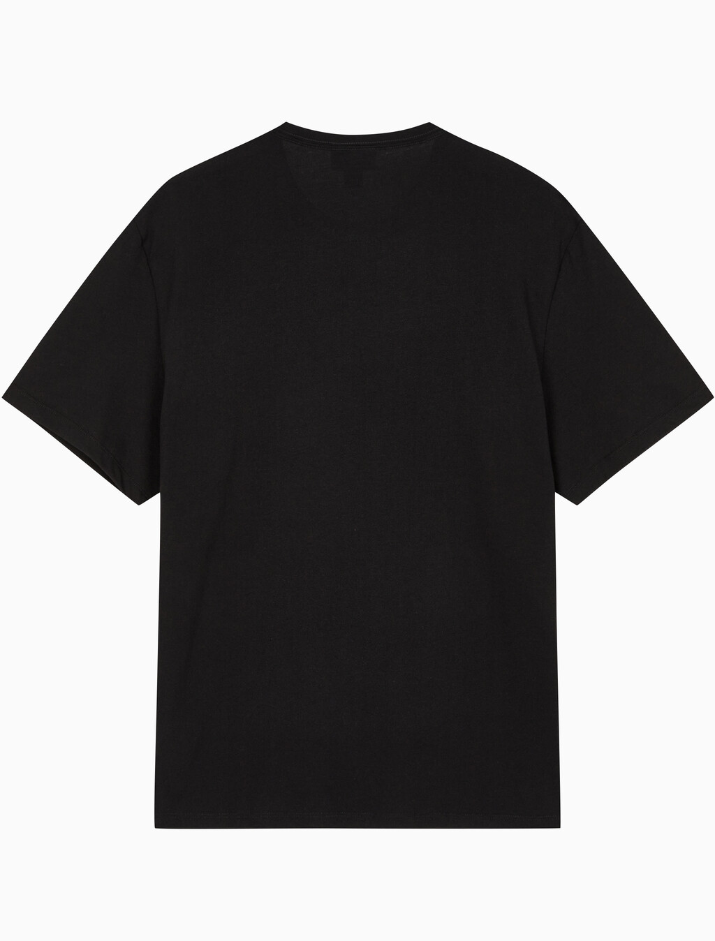 Buy 남성 릴렉스핏 바시티 CK 로고 패치 반팔 티셔츠 in color BLACK