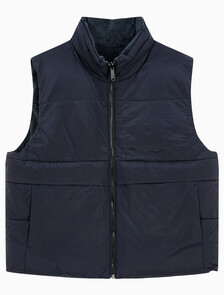 Buy 남성 리버서블 코듀로이 푸퍼 베스트 in color DARK SAPPHIRE