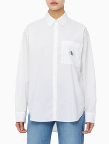 Buy 여성 우븐 라벨 릴렉스 셔츠 in color BRIGHT WHITE
