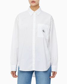 Buy 여성 우븐 라벨 릴렉스 셔츠 in color BRIGHT WHITE