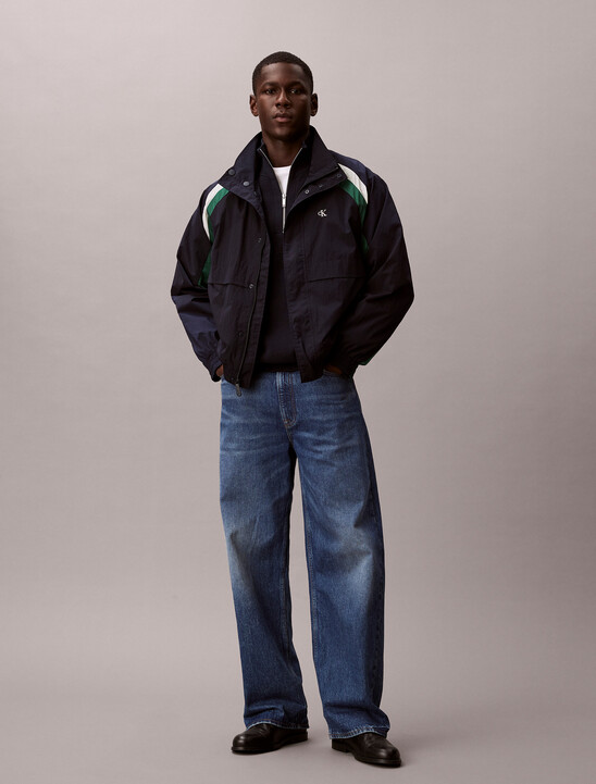 남성 나일론 컬러블록 트랙자켓