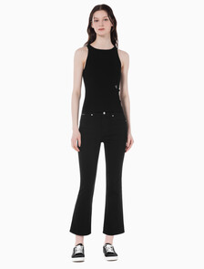 Buy 여성 하이라이즈 바디슬림 부츠핏 앵클 블랙 데님 in color WASHED BLACK LOGO LACE