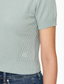 Buy 여성 크롭 반팔 스웨터 in color KHAKI GREY