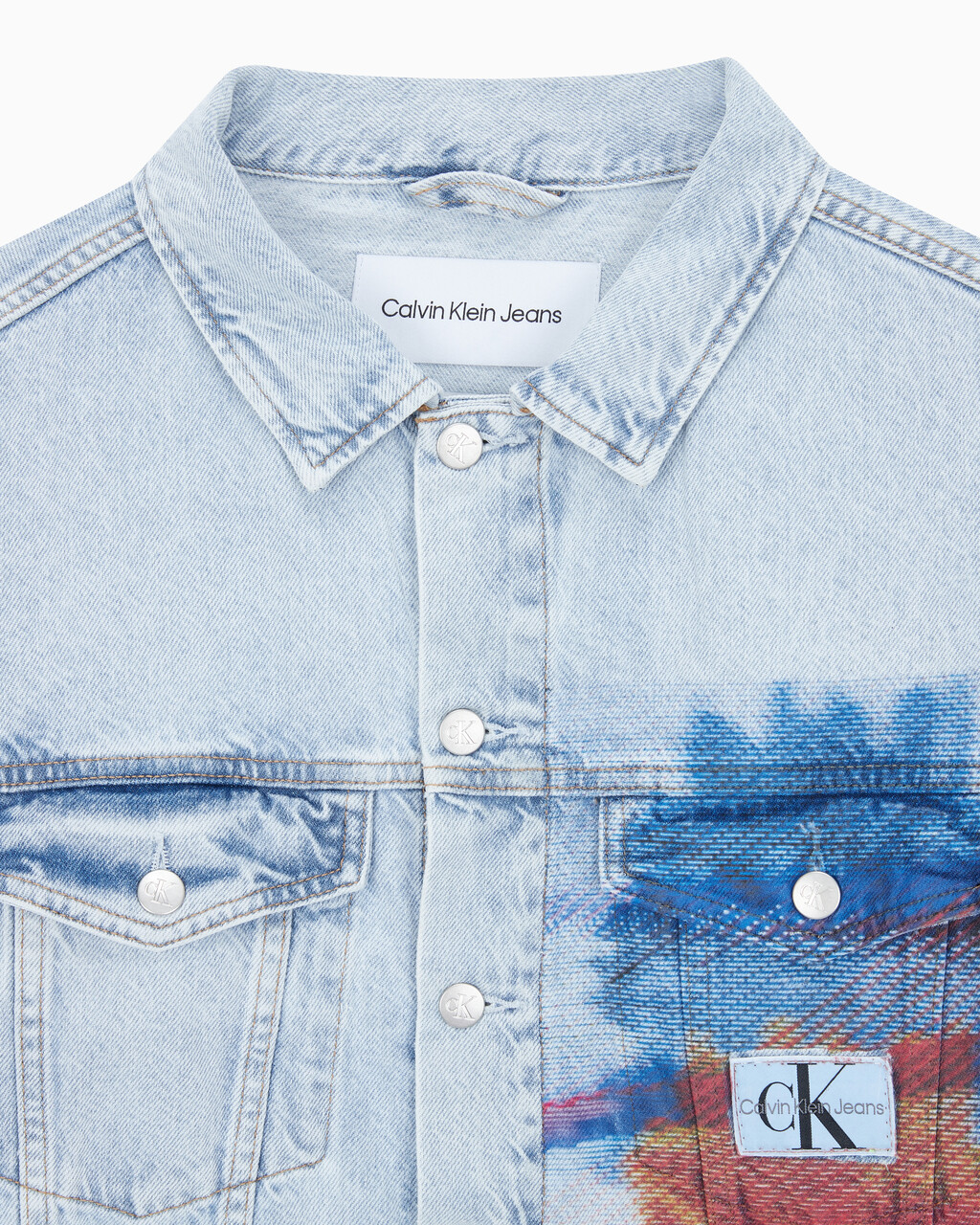 Buy 남성 오버사이즈핏 박시 크롭 데님 재킷 in color 028A CHALKY BLU