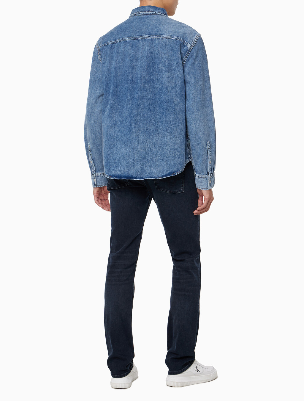 Buy 남성 레귤러핏 미드블루 데님 셔츠 in color CHALKY BLUE