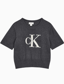 Buy 여성 청키 코튼 그래픽 풀오버 in color CHARCOAL HEATHER