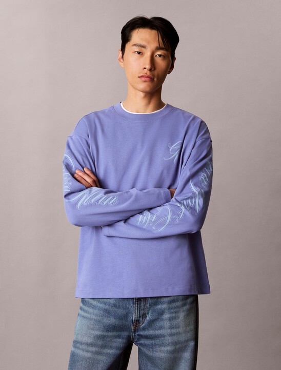 남성 릴렉스 시즌 그래픽 긴팔 티셔츠
