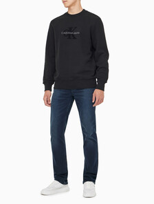 Buy 남성 셔닐 모노로고 기모 스웻셔츠 in color CK BLACK