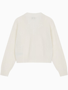 Buy 여성 AOP 스웨터 가디건 in color WHITE