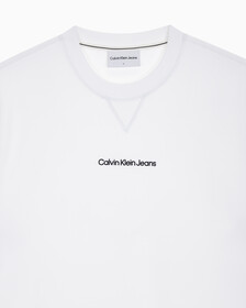 Buy 남성 릴렉스핏 인스티튜셔널 로고 반팔 스웨트셔츠 in color BRIGHT WHITE