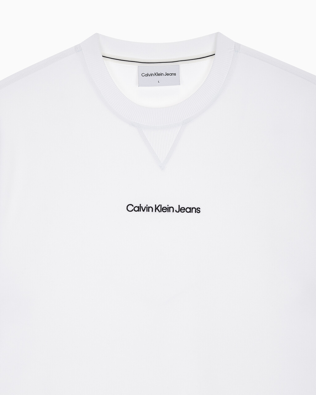 Buy 남성 릴렉스핏 인스티튜셔널 로고 반팔 스웨트셔츠 in color BRIGHT WHITE