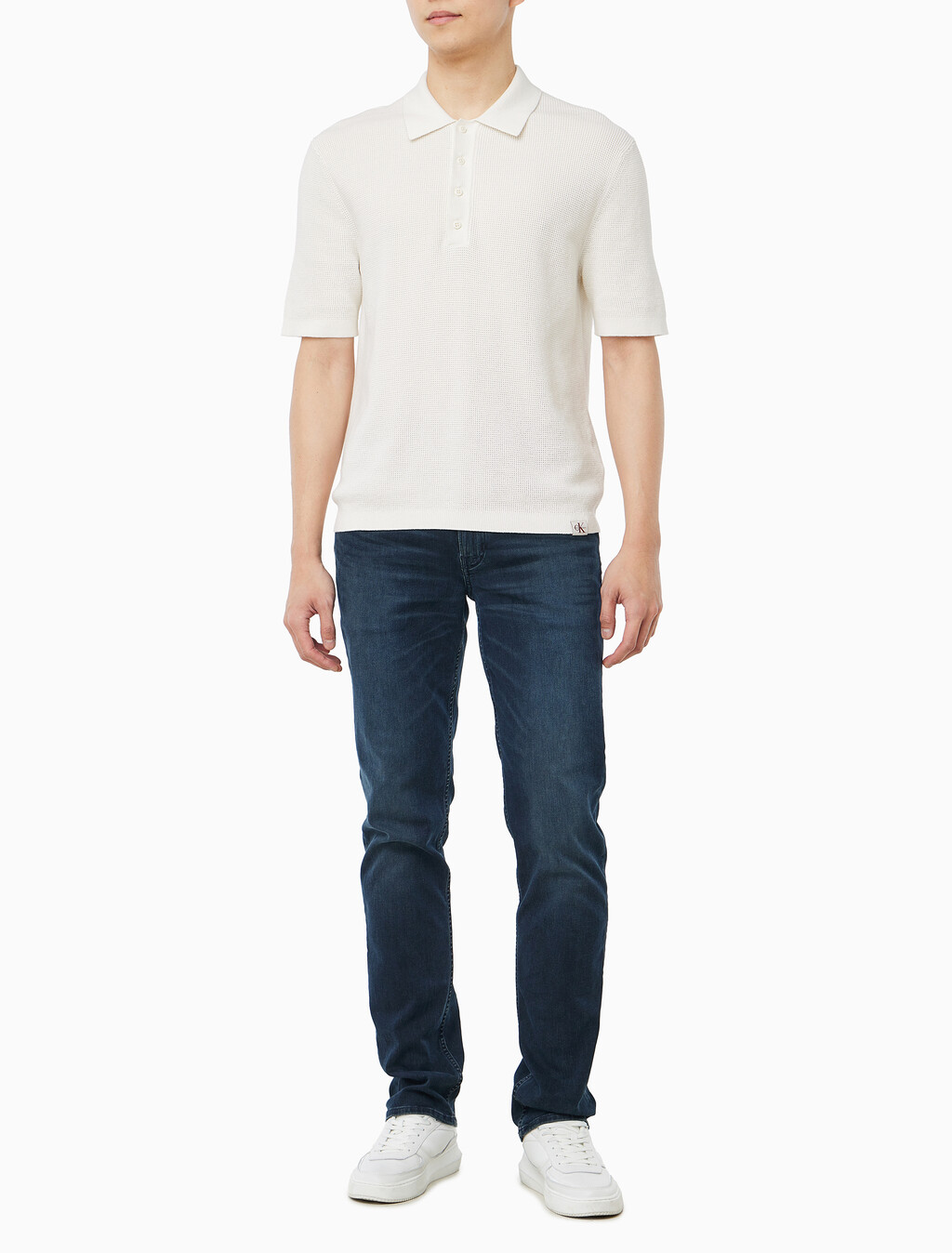 Buy 코튼 와플 폴로 칼라 스웨터 in color TOFU