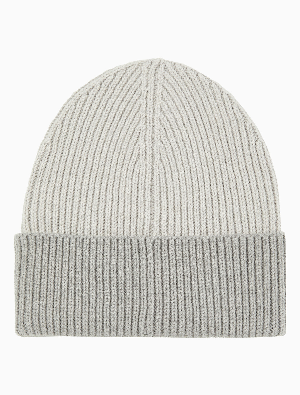 Buy 남녀공용  투톤 컬러 로고 패치 비니 in color Grey