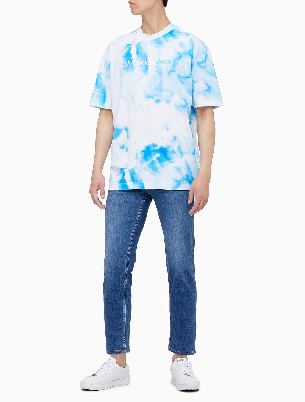 Buy 남성 썸머 스플래시 패션핏 반팔 티셔츠 in color ANCIENT WHITE/EGGSHELL