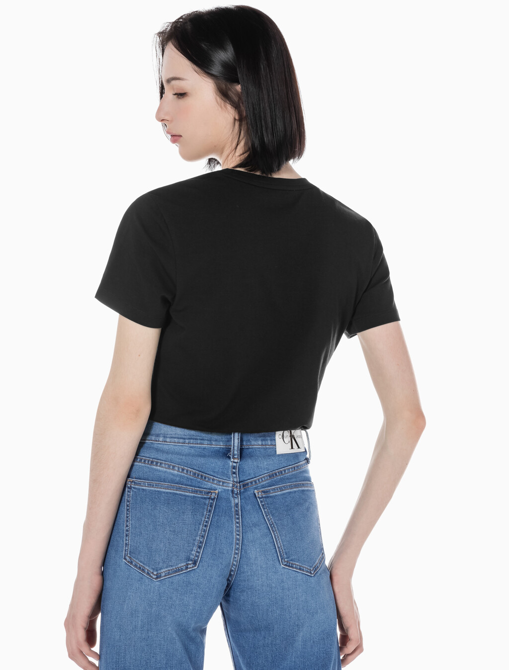 Buy 여성 슬림핏 2PK 반팔 티셔츠 in color CK BLACK