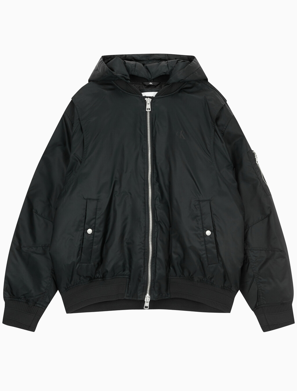 Buy 남성 후디 보머 다운 자켓 in color CK BLACK
