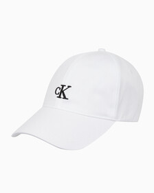 Buy 남녀공용 CK 엠브로이더리 로고 볼캡 in color BRIGHT WHITE