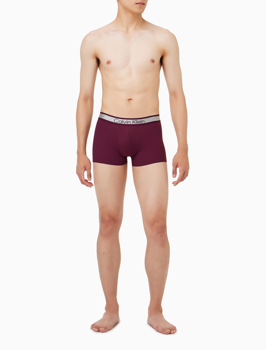 Buy 남성 CK 토널 로고 마이크로 LTE 로우 라이즈 드로즈 in color BURGUNDY