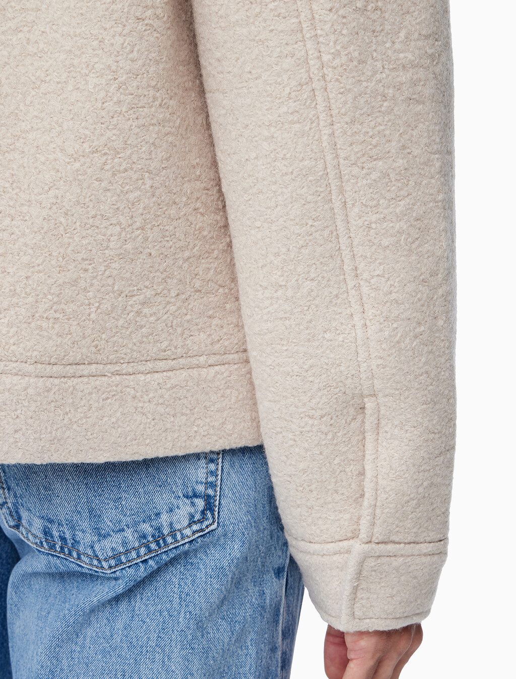 Buy 남성 릴렉스핏 텍스처 울 자켓 in color LIGHT BEIGE