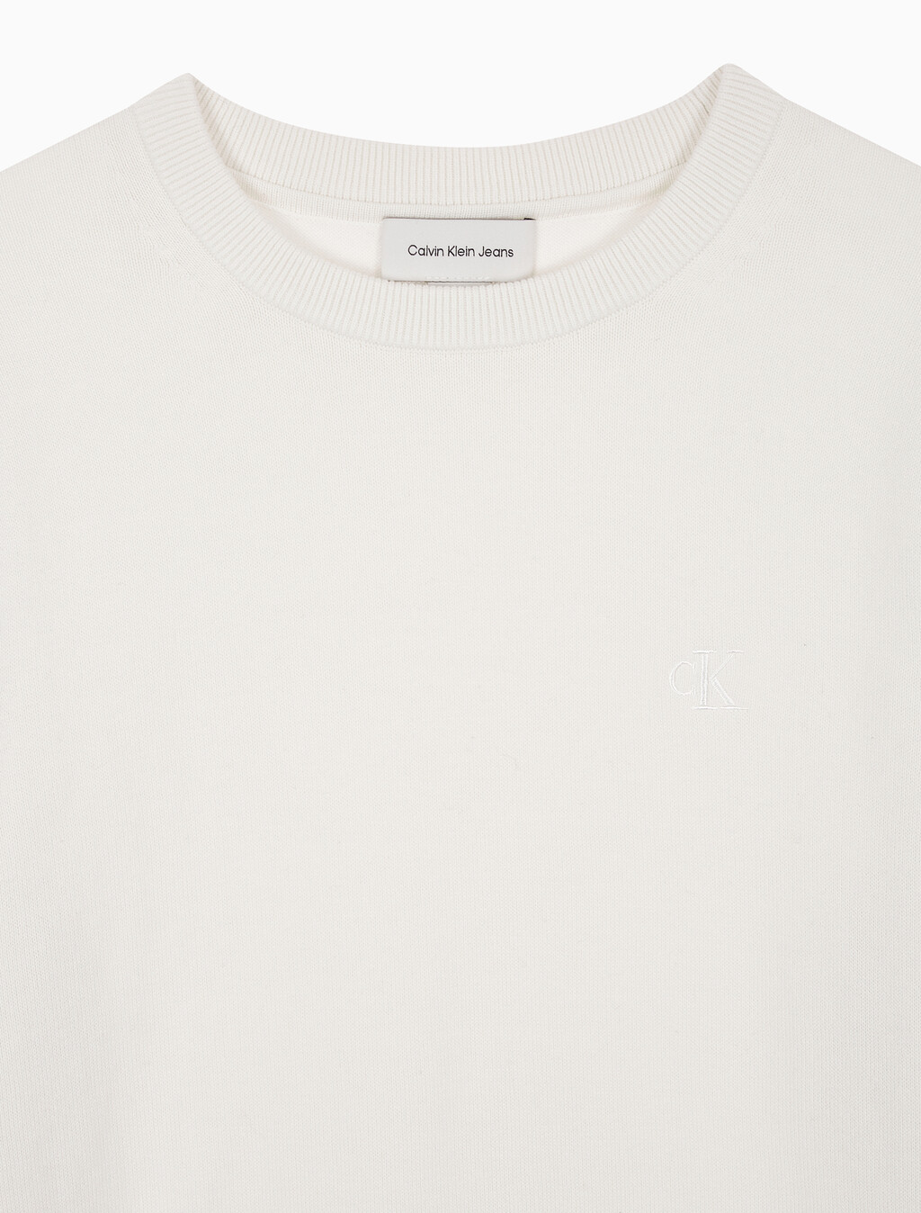 Buy 여성 크루넥 파인 스웨터 in color WHITE