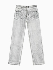 Buy 여성 90's 스트레이트핏 그레이 데님 in color MID BLUE BACK EMBRO