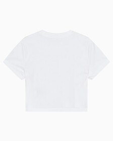 Buy 여성 레귤러핏 크롭 로고 반팔 티셔츠 in color BRIGHT WHITE