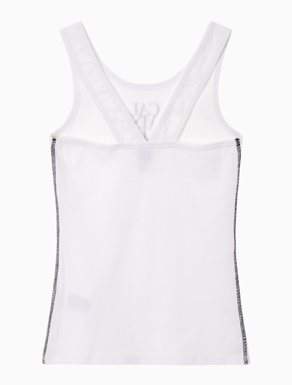 Buy 여성 슬리브리스 립 솔리드 탱크 탑 in color BRILLIANT WHITE