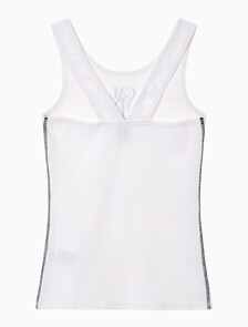Buy 여성 슬리브리스 립 솔리드 탱크 탑 in color BRILLIANT WHITE