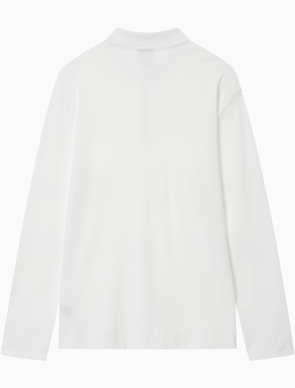 Buy 남성 를래식 핏 럭스 코튼 인터락 폴로 긴팔 티셔츠 in color BRIGHT WHITE