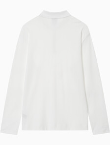 Buy 남성 를래식 핏 럭스 코튼 인터락 폴로 긴팔 티셔츠 in color BRIGHT WHITE