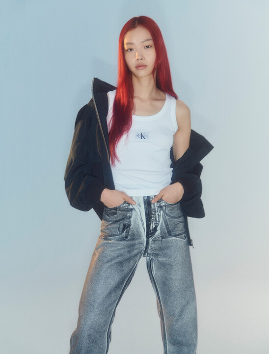 여성 90's 스트레이트핏 그레이 데님