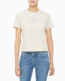 Buy 여성 1987 로고 베이비핏 반팔 티셔츠 in color BLUR FLORAL_BLACK
