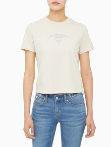 Buy 여성 1987 로고 베이비핏 반팔 티셔츠 in color BLUR FLORAL_BLACK
