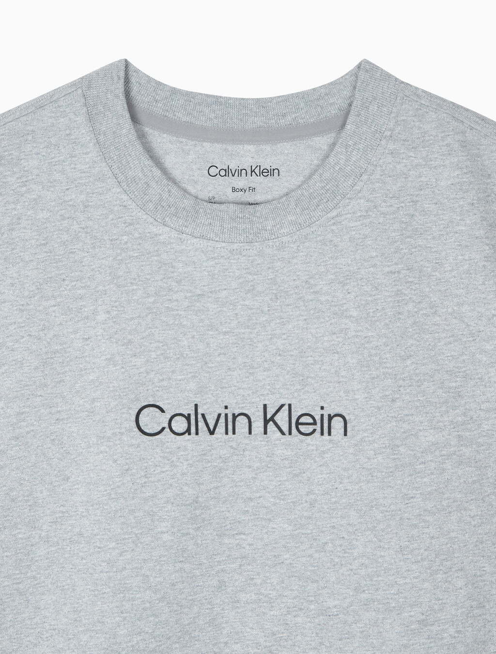 Buy 여성 릴렉스드 스탠다드로고 크루넥 반팔 티셔츠&nbsp; in color GREY HEATHER