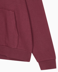 Buy 남성 롱슬리브 아카이브 플리스 후디 in color DEEP RED