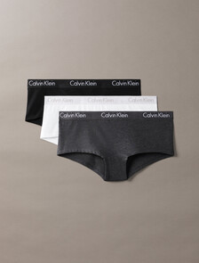 Buy 여성 모티브 코튼 보이쇼츠 3PK in color black / white / grey