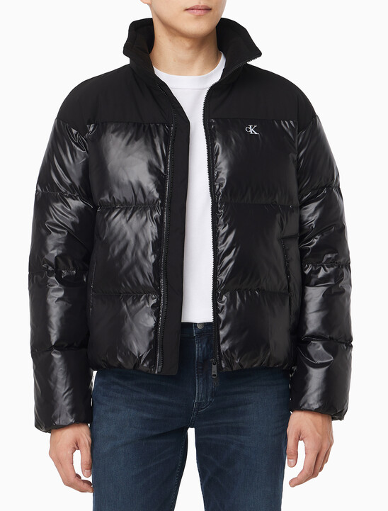 남녀공용 릴렉스핏 숏 블로킹 다운 푸퍼