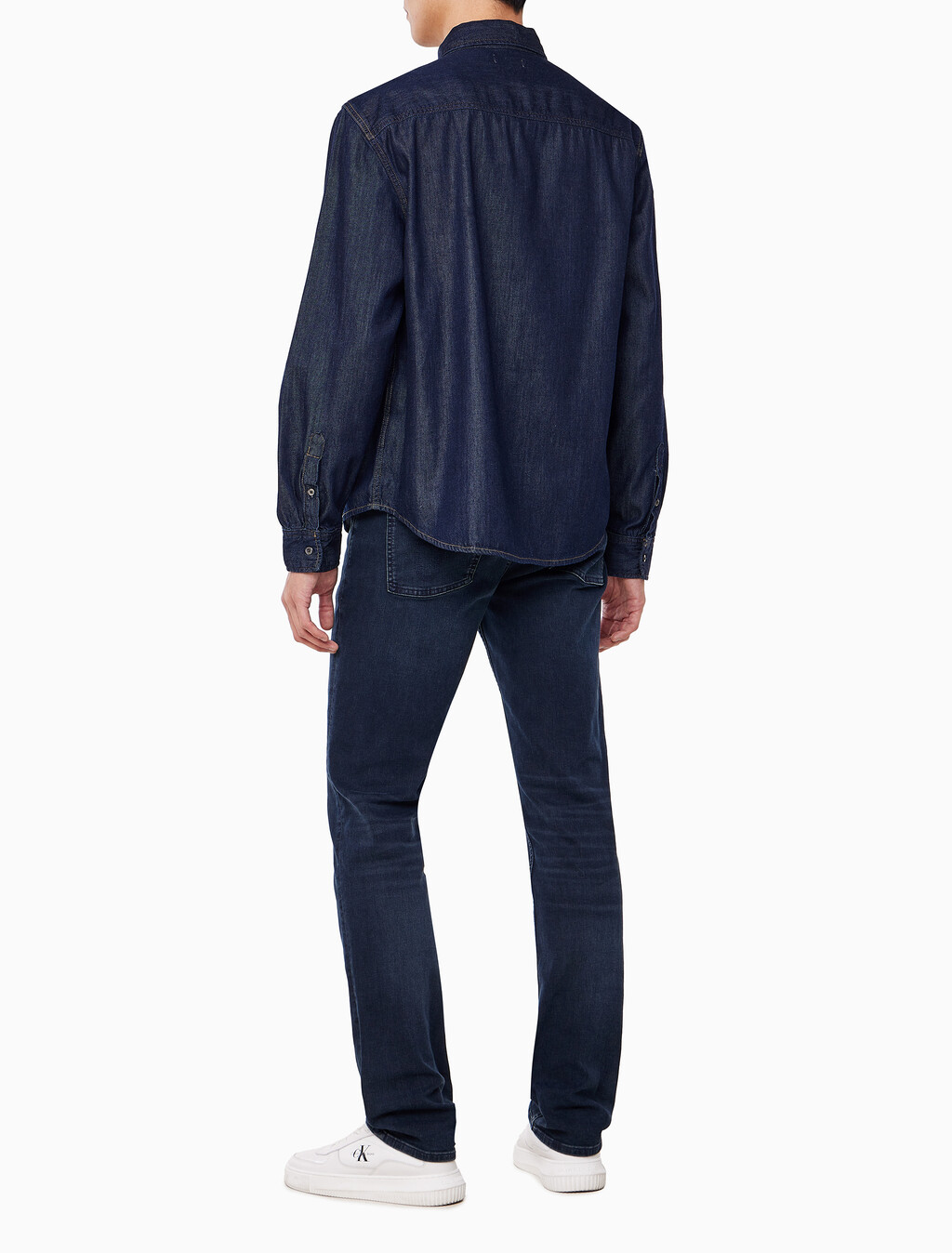 Buy 남성 레귤러핏 린스블루 데님 셔츠 in color BLUE BLACK HANGER LOOP