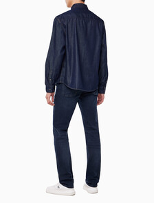 Buy 남성 레귤러핏 린스블루 데님 셔츠 in color BLUE BLACK HANGER LOOP