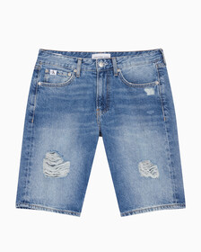 Buy 남성 레귤러핏 디스트로이드 라이트블루 데님 쇼츠 in color 028A CHALKY BLU
