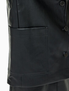 Buy 여성 폭스 레더 블레이저 자켓 in color CK BLACK