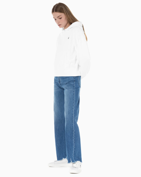 여성 하이라이즈 와이드핏 미드블루 데님