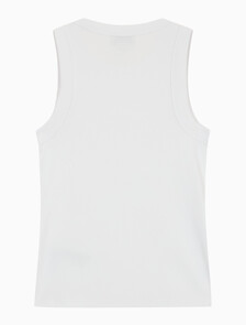 Buy 여성 모노그램 립 슬리브리스 in color BRILLIANT WHITE